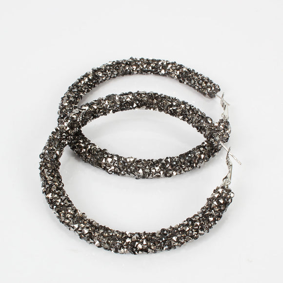 Maya Crystal Embellished Beaded Hoop Earrings