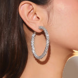 Razzle Dazzle Crystal Embellished Hoop Earrings