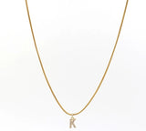 18K Snake Chain Dainty Initial Pendant Necklace
