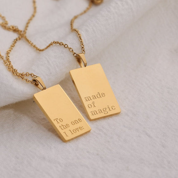 Made of Magic 18k Gold Engraved Necklace