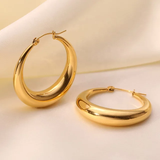 Meghan 18k Gold Chunky Hoop Earrings