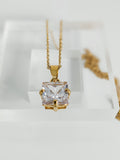 Genevieve 18K Gold Crystal Pendant Necklace