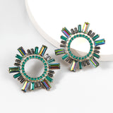 Amira Sunburst Embellished Crystal Statement Earrings