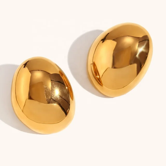 Ariane 18K Gold Oval Statement Earrings