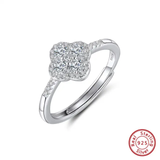 14K Sterling Silver Clover Embellished Ring