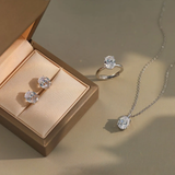 14K Sterling Silver Oval-Cut Ring