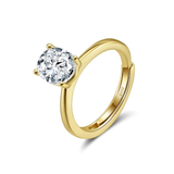 14K Sterling Silver Oval-Cut Ring