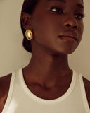 Ariane 18K Gold Oval Statement Earrings