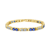 14K Sterling Silver Sapphire Embellished Tennis Bracelet