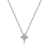 18K Gold Flower Crystal Dainty Pendant Necklace