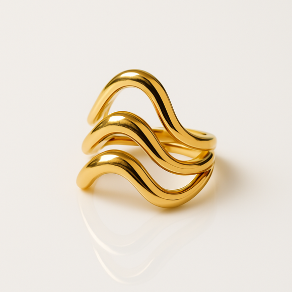 The Celeste Wave Ring