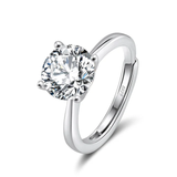 14K Sterling Silver Round-Cut  Ring