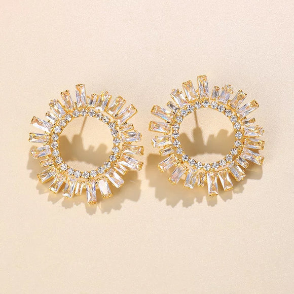 Dawn Crystal Sunburst Earrings
