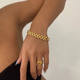 Empowered Boss 18k Gold Chain Link Bracelet