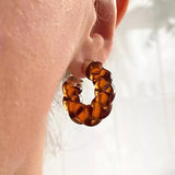 Zoe Minimalist Twisted Resin Hoop Earrings