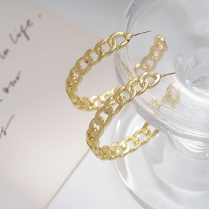 Lori 18k Gold Plated Chain Link Hoop Earrings