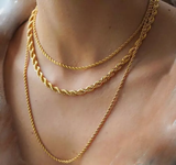 Jordan 18k Gold Twisted Rope Chain Necklace