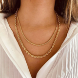 Jordan 18k Gold Twisted Rope Chain Necklace