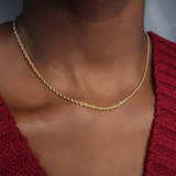 Jordan 18k Gold Twisted Rope Chain Necklace