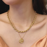 Jordan 18k Gold Twisted Rope Chain Necklace