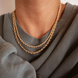 Jordan 18k Gold Twisted Rope Chain Necklace