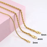 Jordan 18k Gold Twisted Rope Chain Necklace