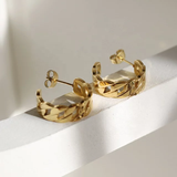 Lisa 18k Gold Plated Mini Chain Link Hoop Earrings