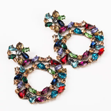 Eva Multicolor Crystal Bouquet Statement Earrings