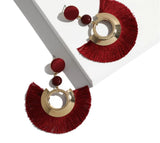 Boho Tassel Earrings with Gold Detail
