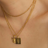 18k Gold Plated Engraved Initial Pendant Necklace