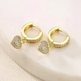 Ife 18K Gold Crystal Embellished Heart Huggie Earringss