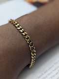18k Gold Plated Cuban Link Chain Bracelet