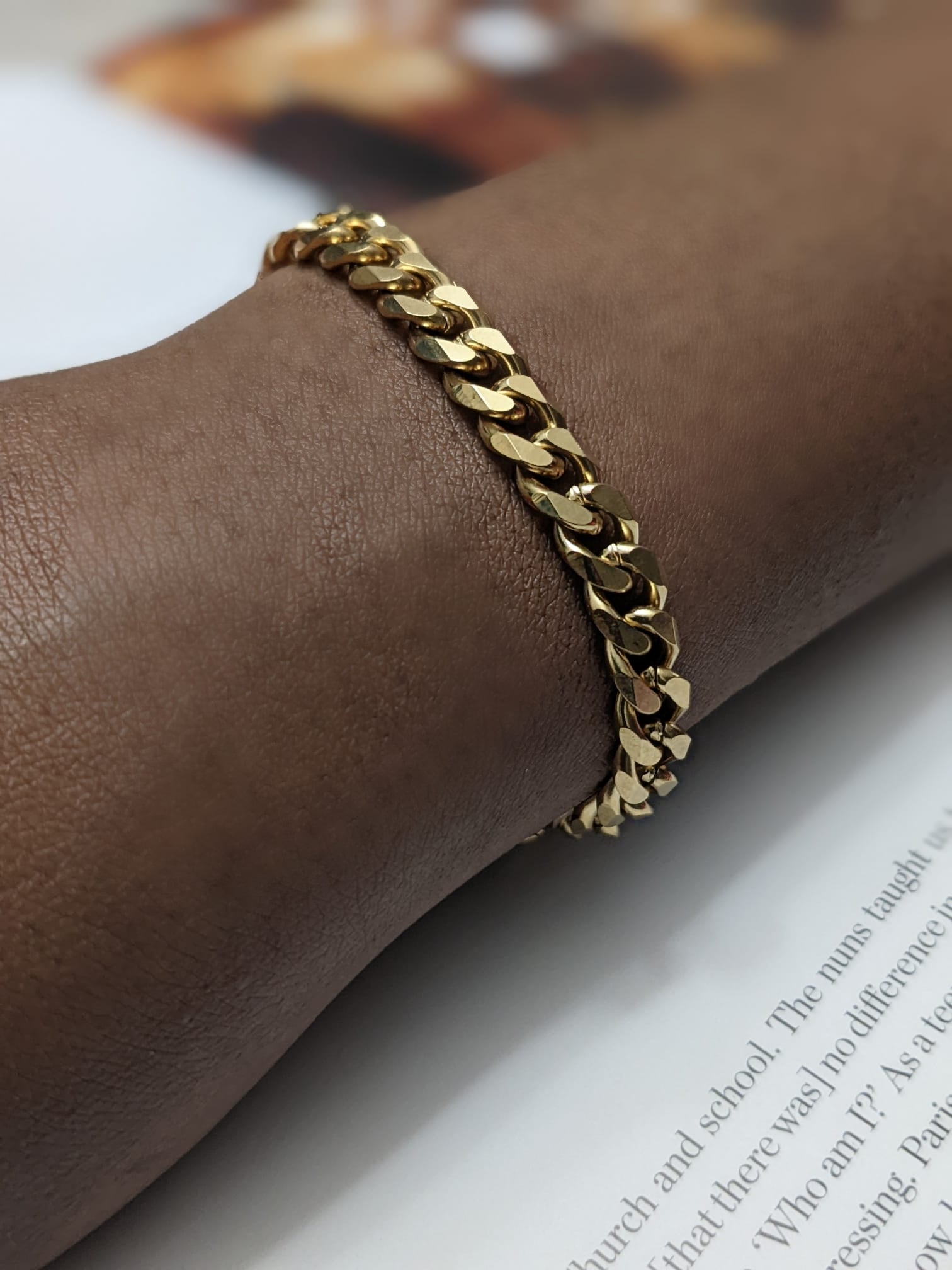 14K Gold Plated Cuban Link Chain Bracelet | Gold Chain Bracelet | Cuban Chain Bracelet for Women