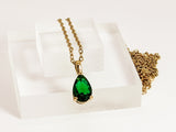 Renee 18K Gold Gemstone Pendant Necklace