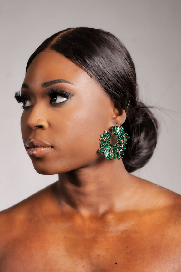 Kira Crystal Sunburst Statement Earrings – Nkadi Fashion