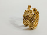 Amber 18K Gold Textured Mini Chunky Hoops